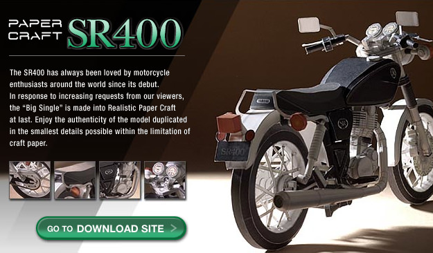 SR400 Paper Origami papercraft yamaha Craft motor  Yamaha by